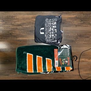 Miami Hurricanes hoodie and blanket